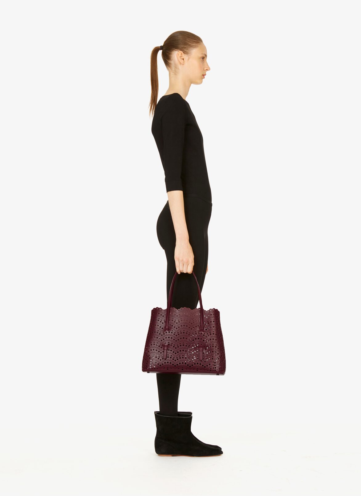 Mina 32 Tote Bag ALAÏA PURPLE MINA 32 TOTE BAG